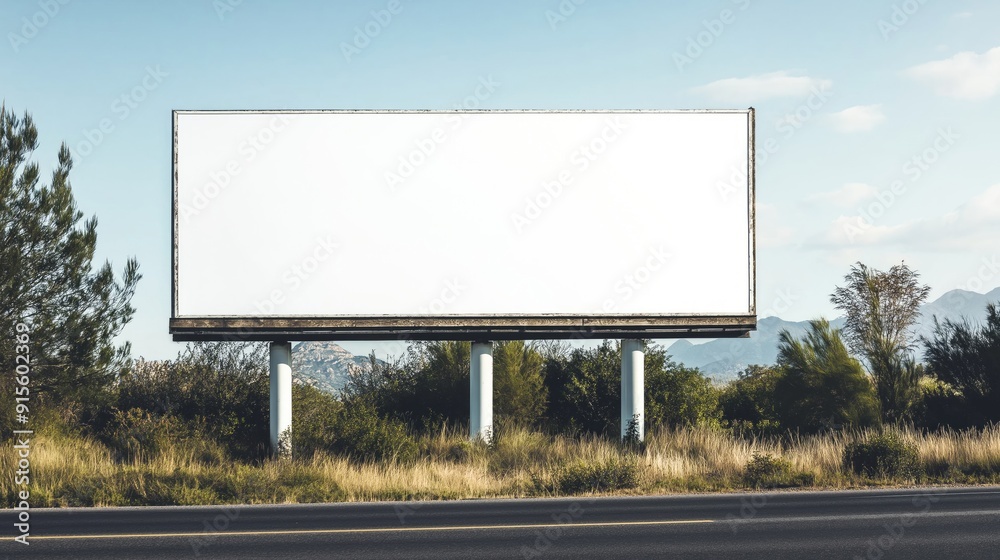 Poster Billboard advertisement mock up with white empty screen display