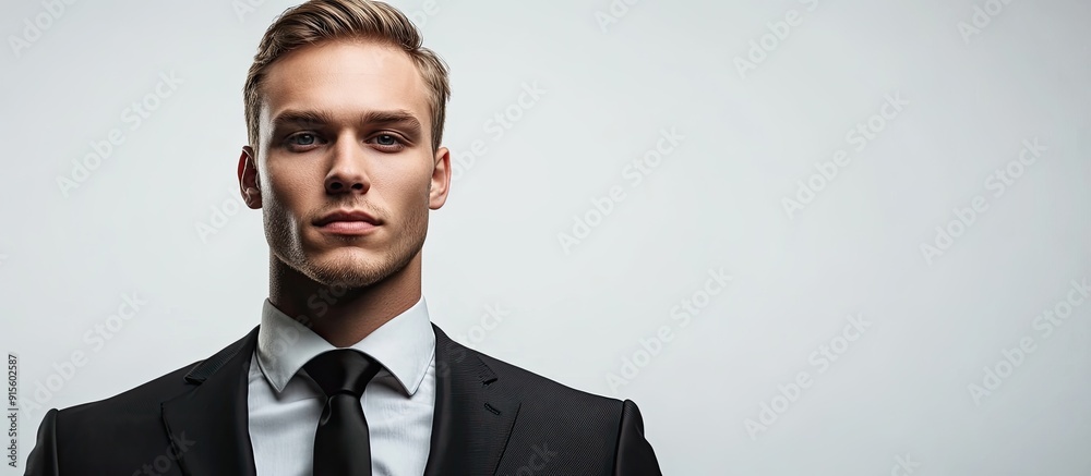 Aufkleber Portrait of a prosperous businessman set against a white background. with copy space image. Place for adding text or design
