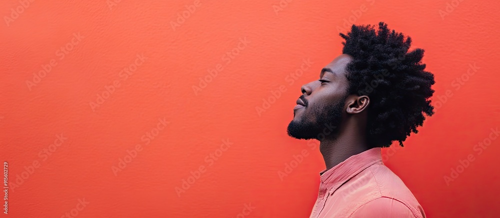 Poster Stylish Afro man. with copy space image. Place for adding text or design