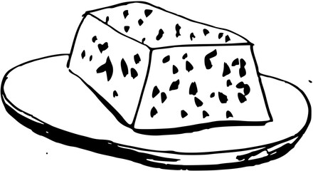 Japanese dessert mochi. Food boho. Hand drawn minimal design. Perfect for wallpaper, template, banner, wall decor, print, postcard, cover. Vector sketch illustration