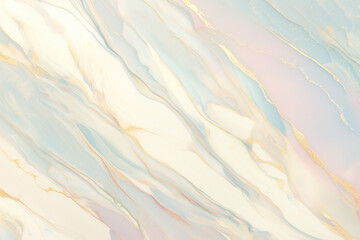 Obraz premium Abstract light marble texture with gentle gradients of pale yellow, baby blue and lavender, luxury background with pastel colors.