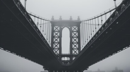 Fototapeta premium Foggy Bridge View.
