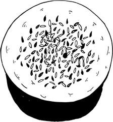 Japanese dessert mochi. Food boho. Hand drawn minimal design. Perfect for wallpaper, template, banner, wall decor, print, postcard, cover. Vector sketch illustration