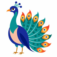 Peacock isolated on white, peacock vector illustration, bird on a branch vector art, peacock silhouette, bird vector icon, peacock on a branch line art, eps, peacock on a branch cartoon