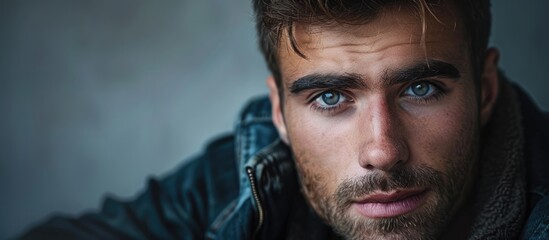 Portrait of a handsome young man. with copy space image. Place for adding text or design