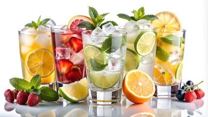 fruit cocktail with ice