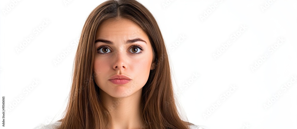 Poster beautiful young woman making expressions isolated on a white background. with copy space image. plac