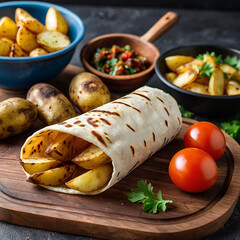 delicious potatoes shawarma ai image