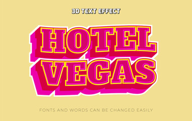 Hotel vegas retro 3d editable text effect style
