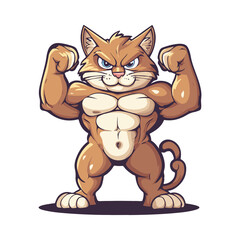 Obraz premium vector illustration icon about muscular animals