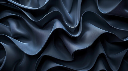 Fototapeta premium Textured dark fabric with elegant folds, capturing the interplay of light and shadow
