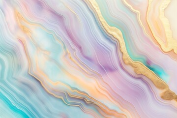 Fototapeta premium Abstract background of colorful agate stone layers. Mineral texture. Gemstone and geology concept. Image for luxury decor, packaging, and high end wallpaper.