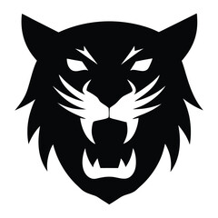 Tiger Font Face Logo Minimalist Silhouette Vector