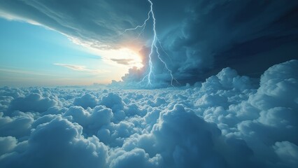 blue sky and clouds generative ai