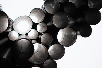 Sibelius monument in Helsinki Finland in winter time covered with snow