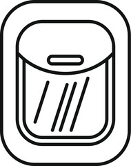 Simple line drawing of an airplane window showing condensation effect from altitude