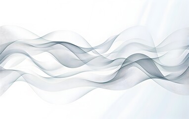 Obraz premium Abstract white background with wave vector line art for design banner, website header and presentation. Vector illustration. Simple light grey soft wavy lines background with copy space -