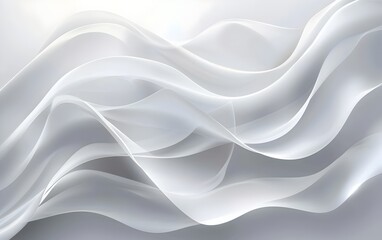 Fototapeta premium Abstract white background with soft waves for design, vector illustration. White background. grey and white color theme -