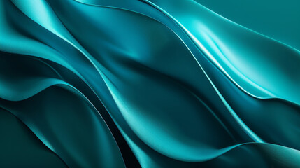 Obraz premium Abstract Teal Background with Flowing Movement, Generative AI Illustration