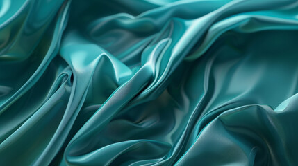 Obraz premium Abstract Teal Background with Flowing Movement, Generative AI Illustration