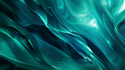 Obraz premium Abstract Teal Background with Flowing Movement, Generative AI Illustration