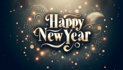 Happy New Year: Stunning Unique and Elegant New Year Design for Cards, Greetings, and Print - Celebrate with Creative, Festive, and Eye-Catching Messages