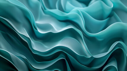 Obraz premium Abstract Teal Background with Flowing Movement, Generative AI Illustration