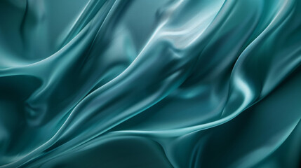 Obraz premium Abstract Teal Background with Flowing Movement, Generative AI Illustration