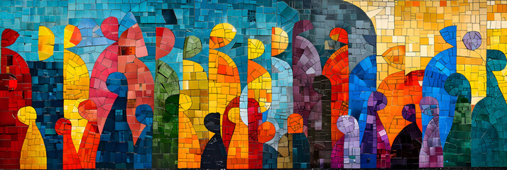 Visualize a scene of sociocultural patterns influencing the roles and expectations of individuals within a community