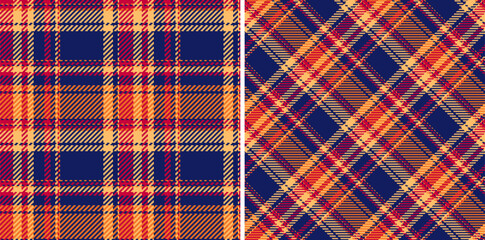 Background texture seamless of pattern textile tartan with a fabric plaid check vector. Set in sunset colors for book cover design ideas.