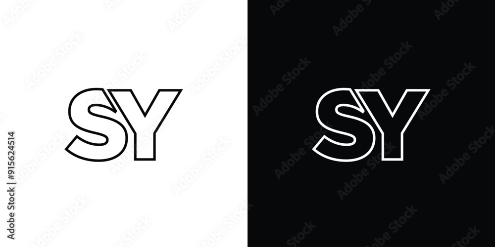 Fototapete letter s and y, sy logo design template. minimal monogram initial based logotype.