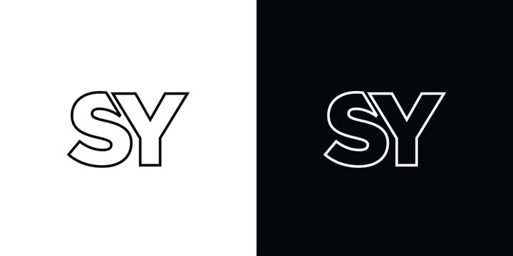 Letter S and Y, SY logo design template. Minimal monogram initial based logotype.