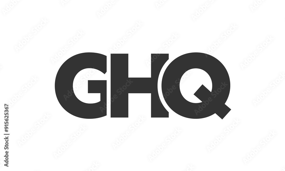 Fototapete GHQ logo design template with strong and modern bold text. Initial based vector logotype featuring simple and minimal typography. Trendy company identity.