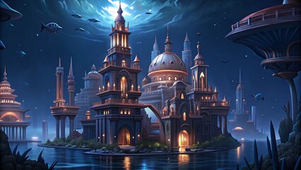 Obraz premium Fantasy Underwater City