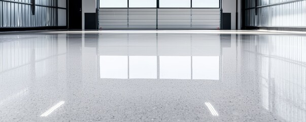Shiny garage floor with a professional-grade polished finish and clean appearance