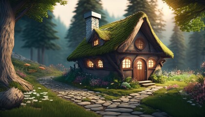 Obraz premium house in the forest