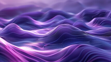 Obraz premium Abstract Purple Waves: A Digital Landscape