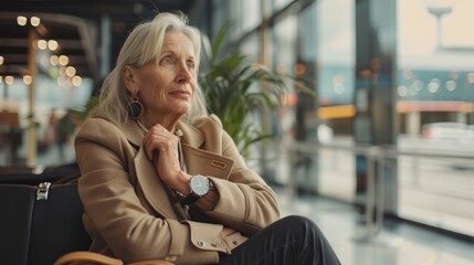 Fototapeta premium A woman in a tan coat