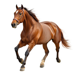 Naklejka premium Dynamic Chestnut Horse Galloping