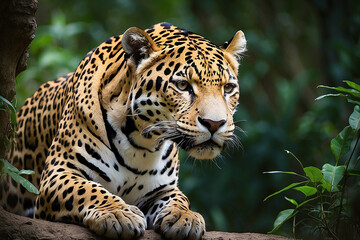 Fototapeta premium a forest Royal Bengal tiger with attractive face ai generative image