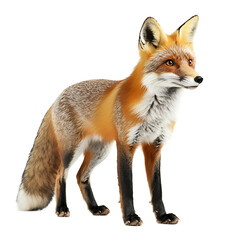 Fototapeta premium Red Fox Standing on a Black Background