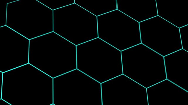 abstract blue hexagon animation background