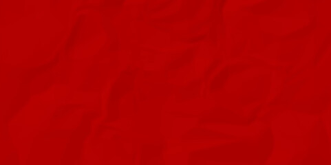 red wrinkly backdrop paper background. panorama red grunge wrinkly paper texture. red crumpled and top view textures can be used for background of text or any contents.	