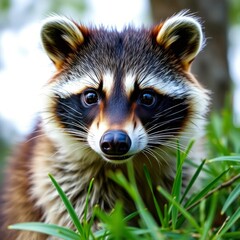 raccoon in the grass