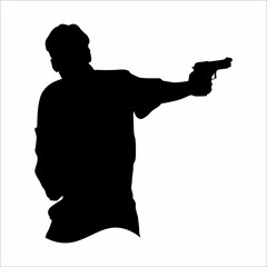 Silhouette of a man with a revolver