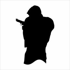 Silhouette of a man with a revolver