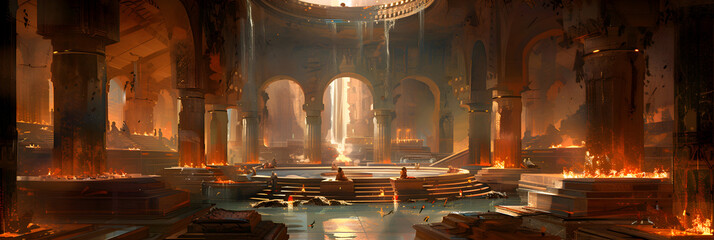 Visualize an archaeologist presenting their findings on an ancient civilization at a conference, with detailed displays and artifacts