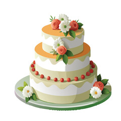 Cake for birthday, ceremony, event, celebration vector