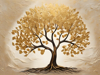 tree with leaves ai generative 