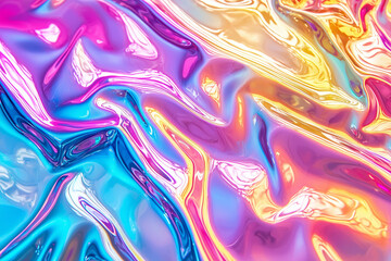 Fototapeta premium Colorful fluid waves with vibrant gradients and glossy finish.